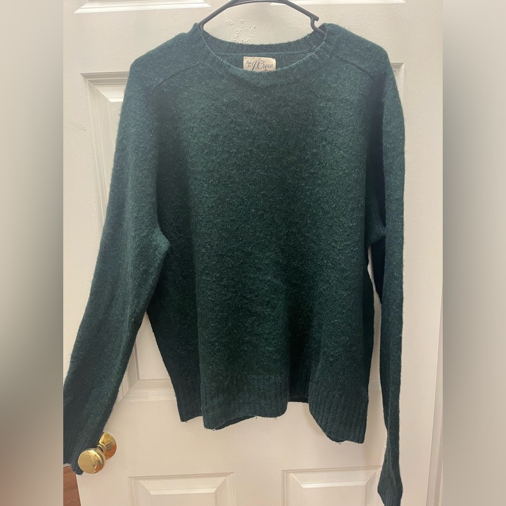 J Crew 100% Brushed Wool Crewneck Sweater in Heather Sprout